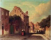 unknow artist, European city landscape, street landsacpe, construction, frontstore, building and architecture. 109